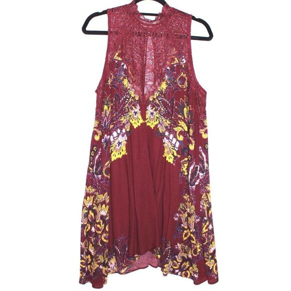 Free People Dresses & Skirts - Free People Maroon High-Neck Dress Size Medium